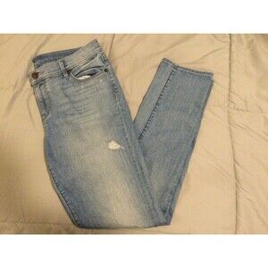 Ann Taylor Loft Relaxed Straight Crop Jeans Light Wash Distressed 30/10